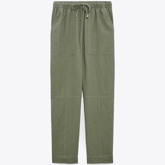 Extra Large Linen Pants – Army Green, Perfect for Summer - Picture 1 of 1